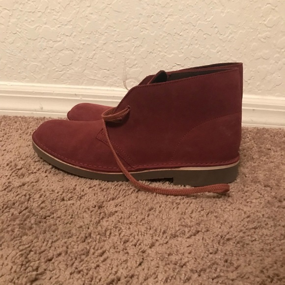 clarks red suede shoes